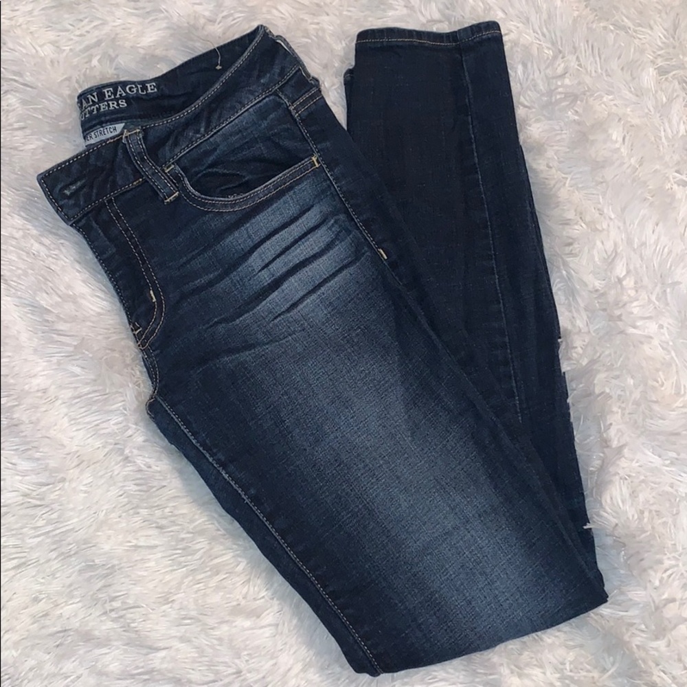 American Eagle Medium Rise Dark Denim Jeggings